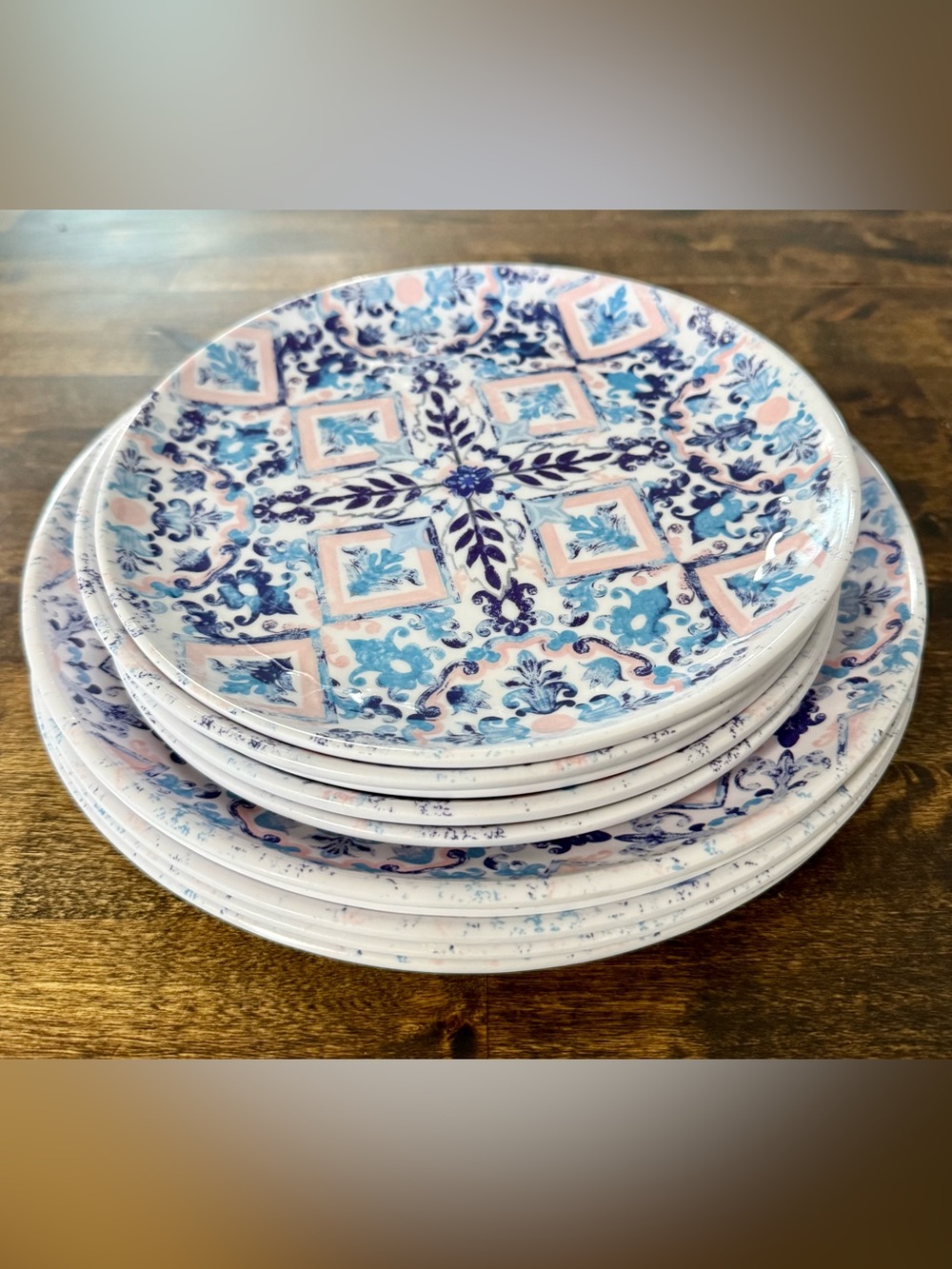 Christmas Tree Shops ‘Coral Cove’ set of 5/Salad & 5/Dinner Melamine Plates